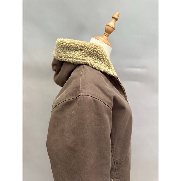 Vintage Dri Duck Roper Brown Canvas Sherpa Lined Coat Women’s Size Large - Picture 13 of 16